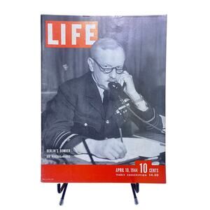 LIFE Magazine April 10 1944 Berlin's Bomber Air Marshal Harris WWII Cover
